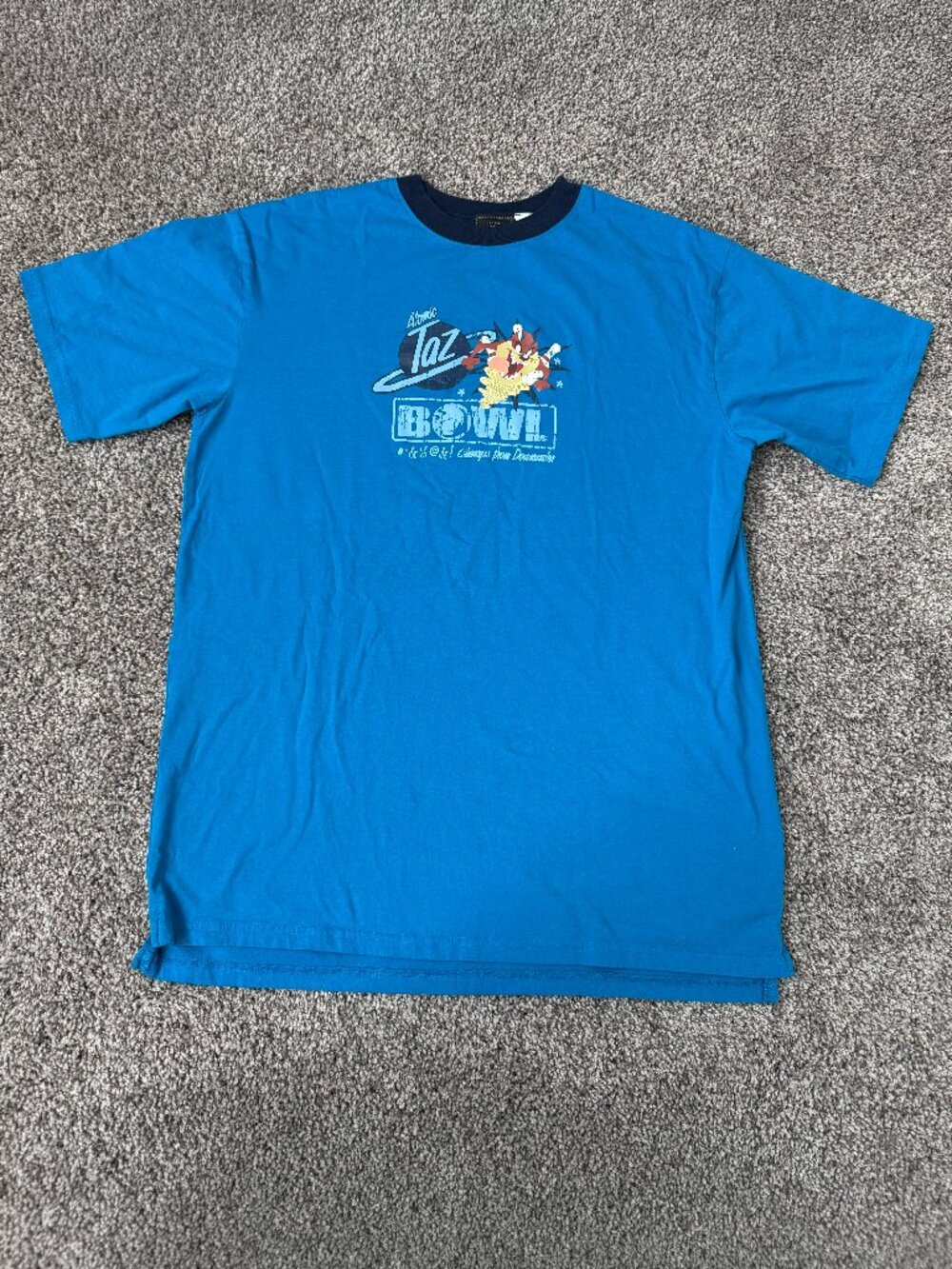 Vintage 90s Y2K Looney Tunes Taz Atomic Taz Bowl Graphic Tee L/XL